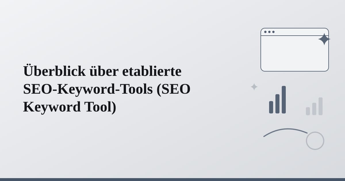 Editorial illustration for the section on überblick über etablierte seo-keyword-tools