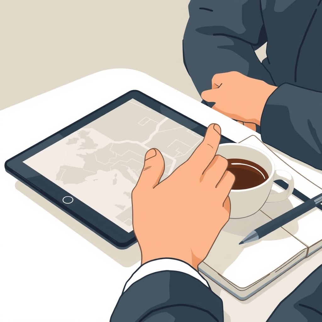Editorial illustration for the section on estrategia paso a paso para optimizar el seo local