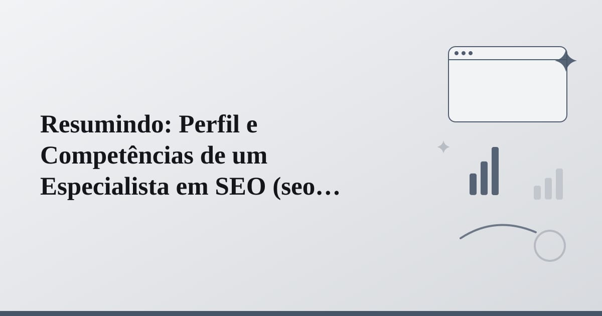 Editorial illustration for the section on resumindo: perfil e competências de um especialista em seo