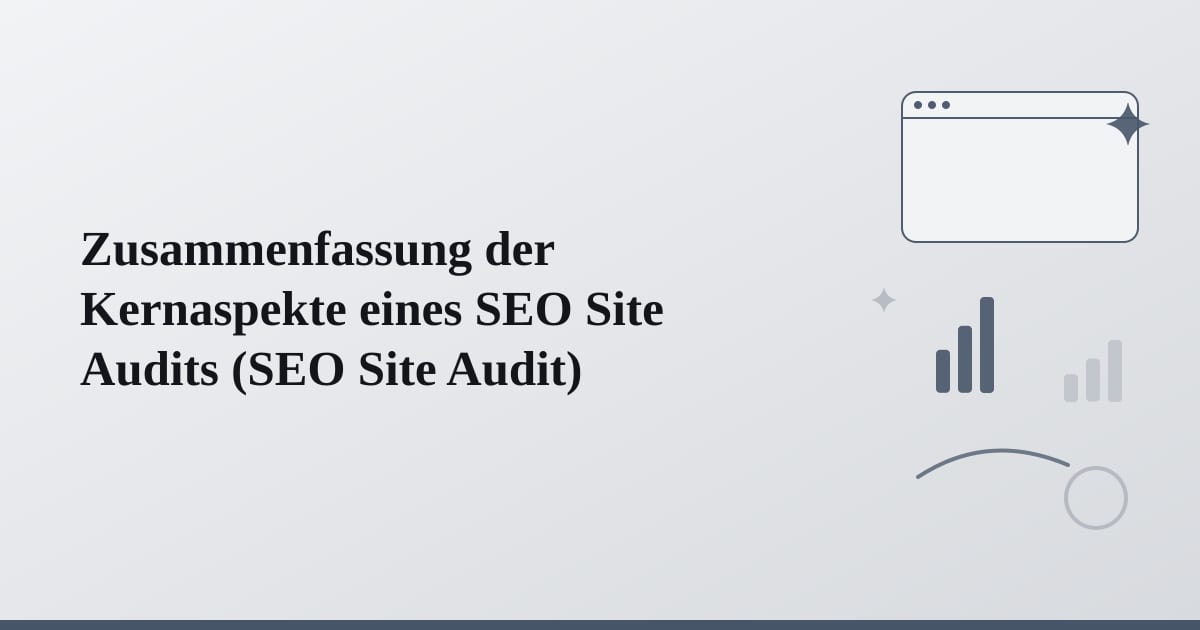 Editorial illustration for the section on zusammenfassung der kernaspekte eines seo site audits