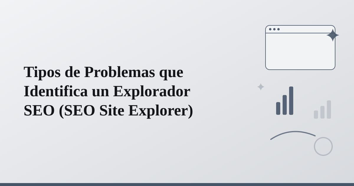 Elementos visuales destacando errores críticos, cadenas rotas y obstáculos en la indexación.