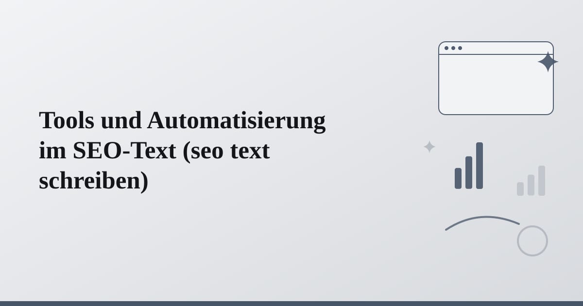 Editorial illustration for the section on tools und automatisierung im seo-text
