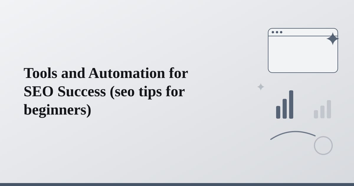 Editorial illustration for the section on tools and automation for seo success