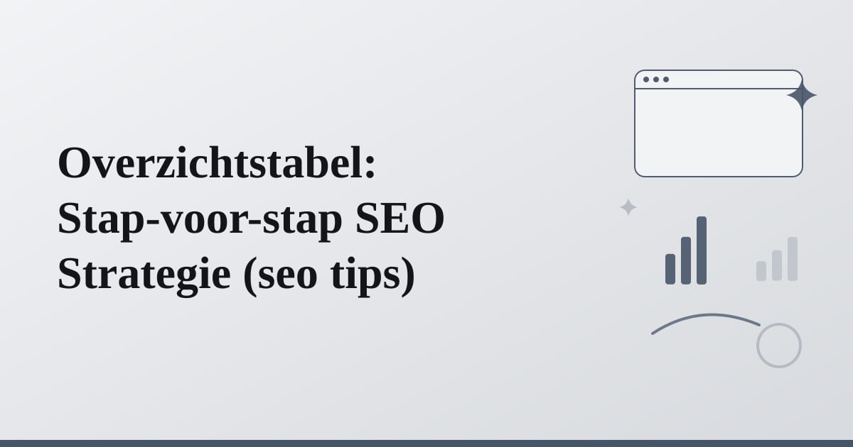 Editorial illustration for the section on overzichtstabel: stap-voor-stap seo strategie