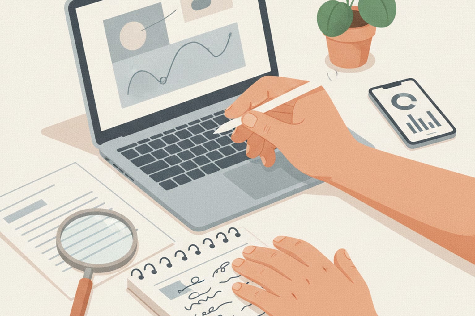 Editorial illustration for the section on các công cụ và tự động hóa trong seo: đánh