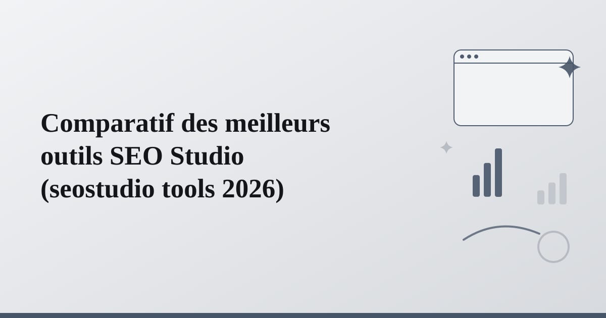 Editorial illustration for the section on comparatif des meilleurs outils seo studio