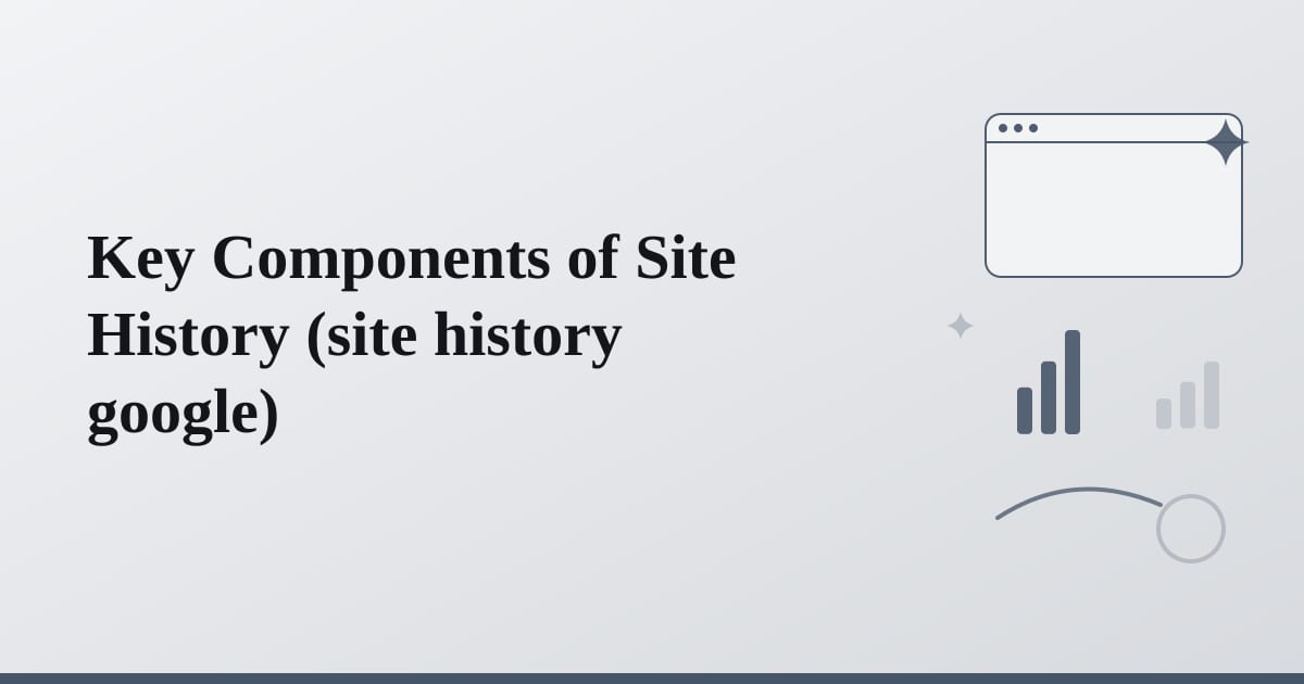 Editorial illustration for the section on key components of site history