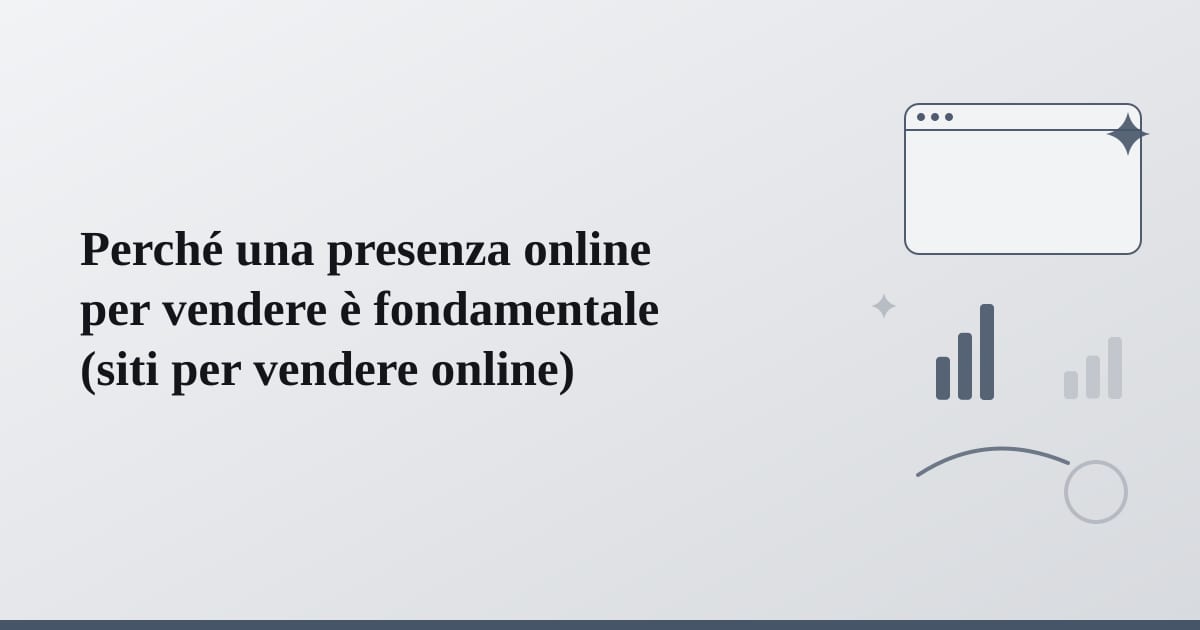 Editorial illustration for the section on perché una presenza online per vendere è fondamentale