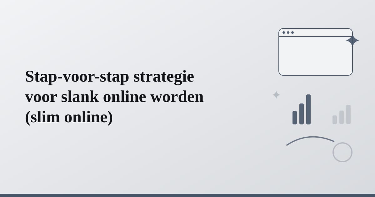 Editorial illustration for the section on stap-voor-stap strategie voor slank online worden