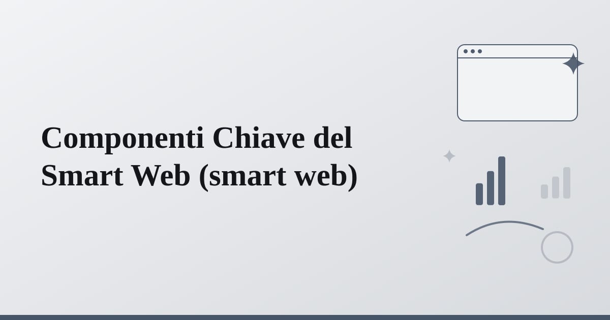 Editorial illustration for the section on componenti chiave del smart web