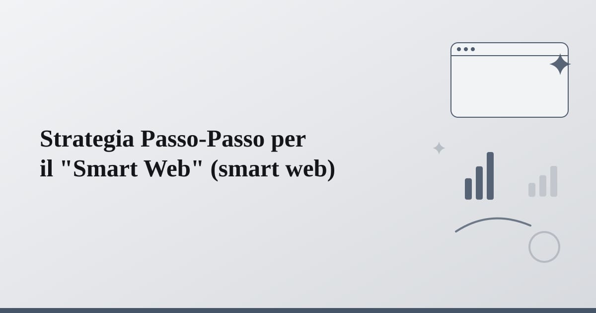 Editorial illustration for the section on strategia passo-passo per il smart web