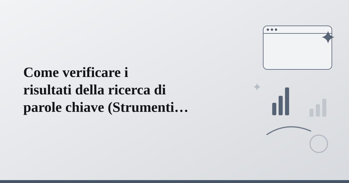 Editorial illustration for the section on come verificare i risultati della ricerca di parole chiave