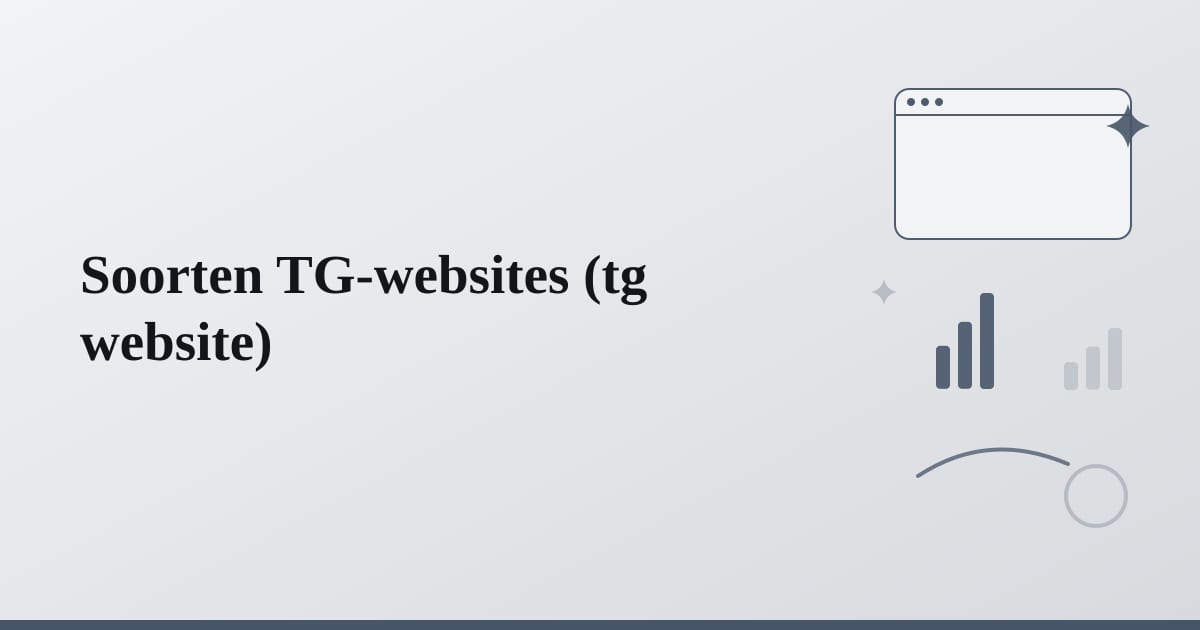 Editorial illustration for the section on soorten tg-websites