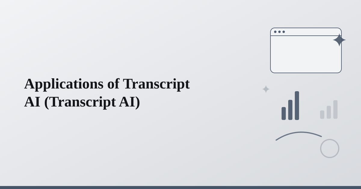 Editorial illustration for the section on applications of transcript ai