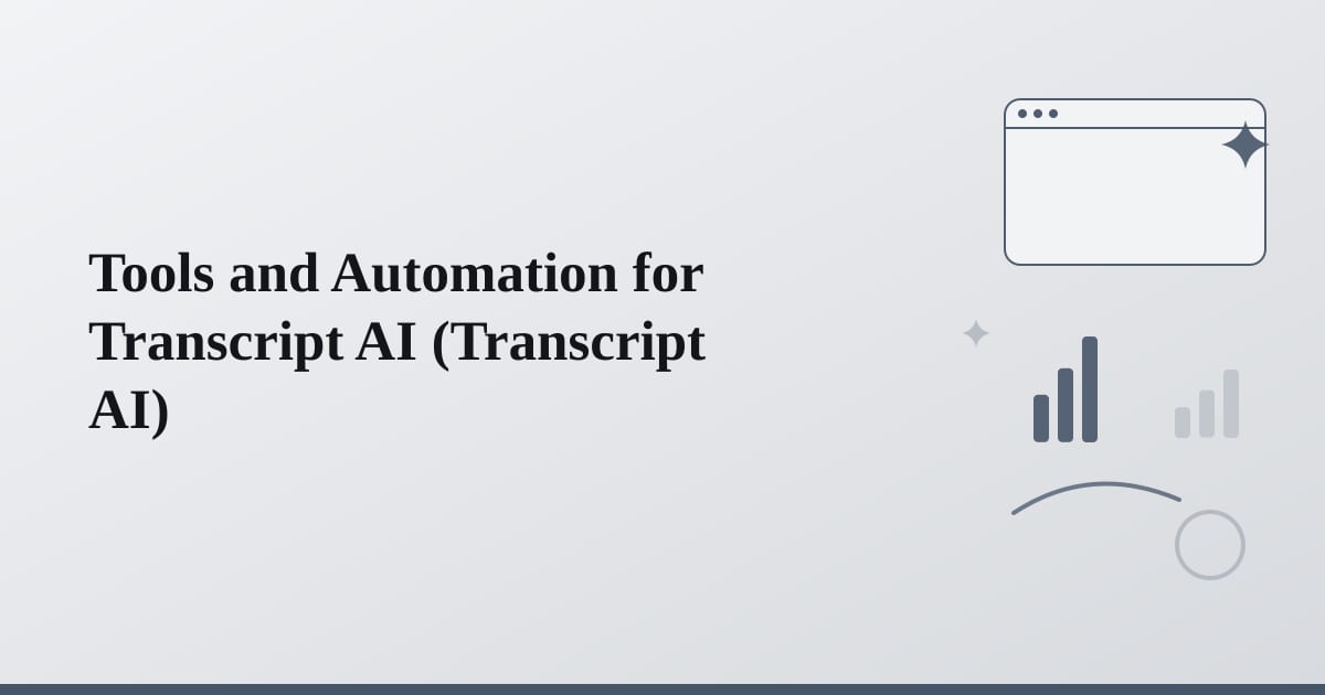 Editorial illustration for the section on tools and automation for transcript ai