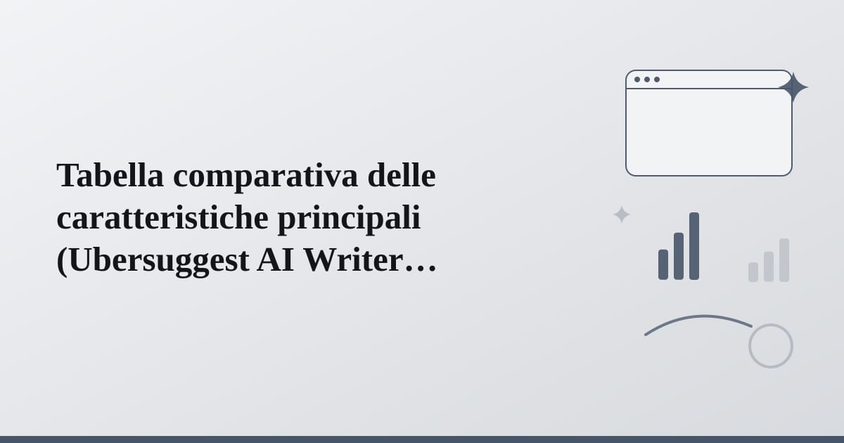 Editorial illustration for the section on tabella comparativa delle caratteristiche principali