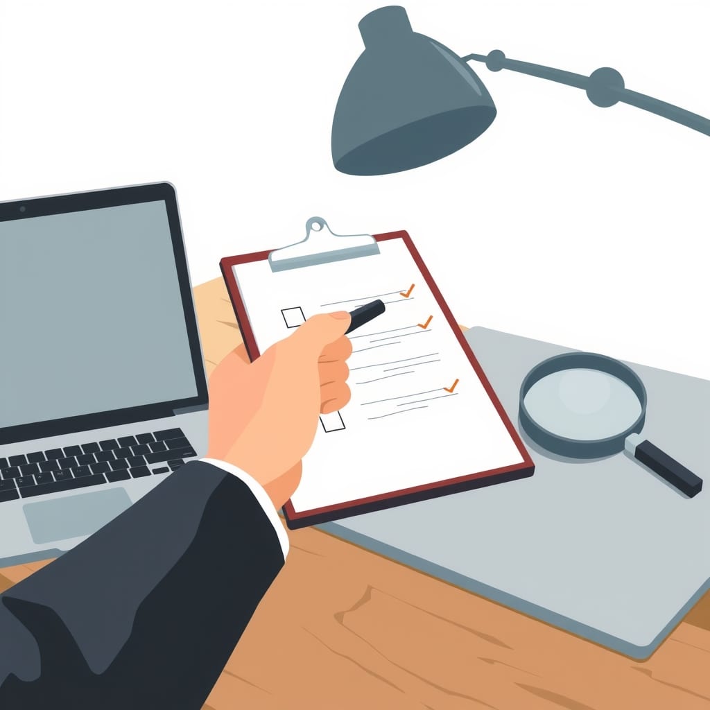 Editorial illustration for the section on componentes principales de una lista de verificación seo definitiva