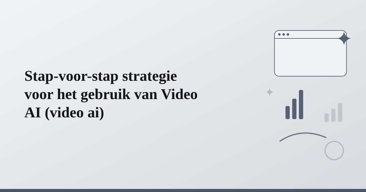 Editorial illustration for the section on stap-voor-stap strategie voor het gebruik van video ai