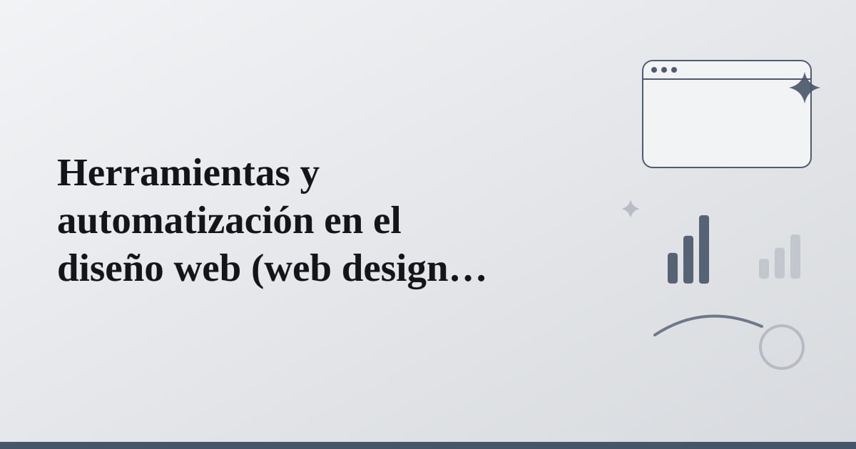 Editorial illustration for the section on herramientas y automatización en el diseño web