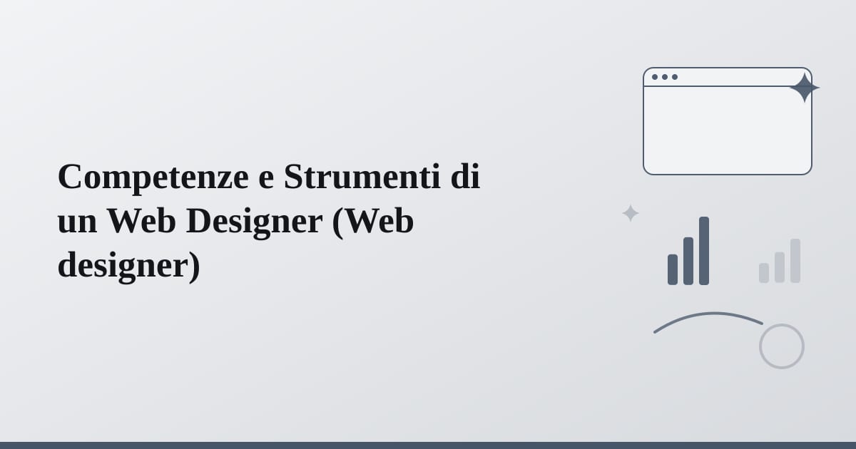 Editorial illustration for the section on competenze e strumenti di un web designer
