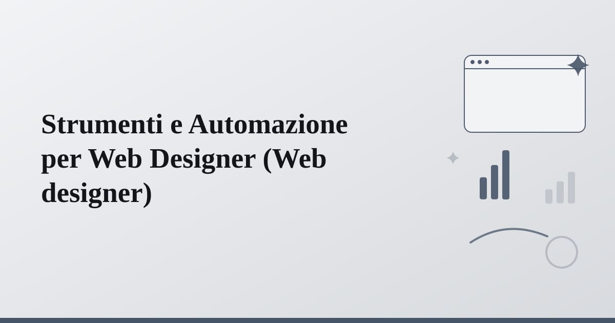 Editorial illustration for the section on strumenti e automazione per web designer