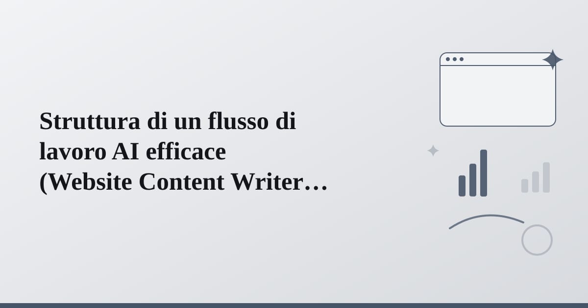 Editorial illustration for the section on struttura di un flusso di lavoro ai efficace