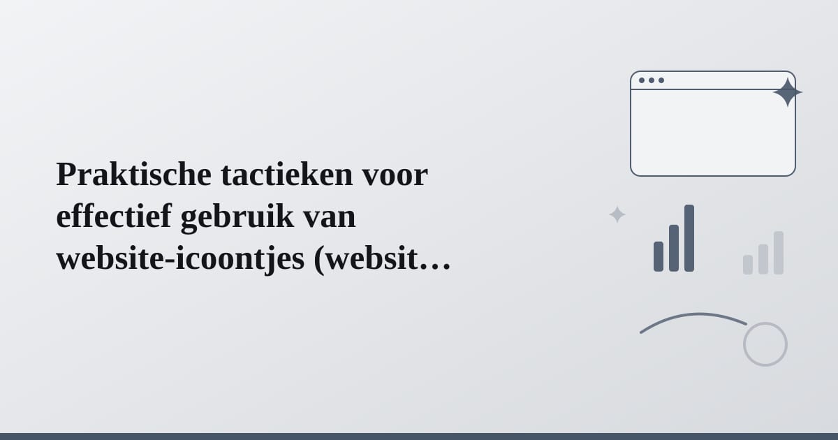 Editorial illustration for the section on praktische tactieken voor effectief gebruik van website-icoontjes
