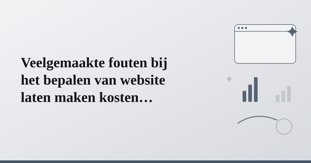 Editorial illustration for the section on veelgemaakte fouten bij het bepalen van website laten maken kosten