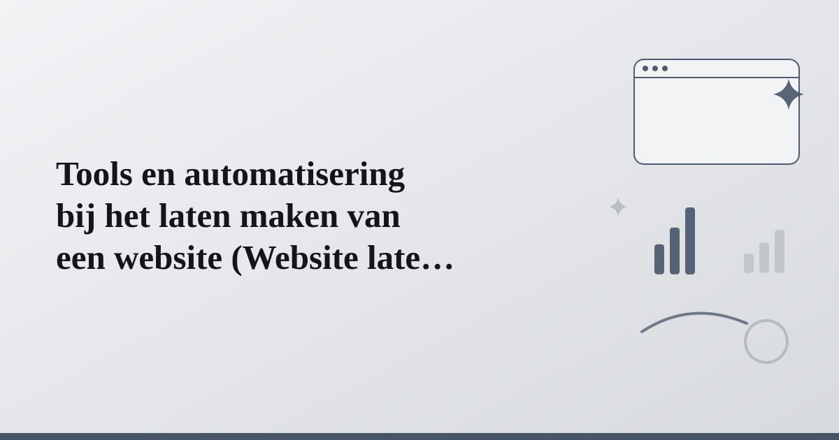 Editorial illustration for the section on tools en automatisering bij het laten maken van een website