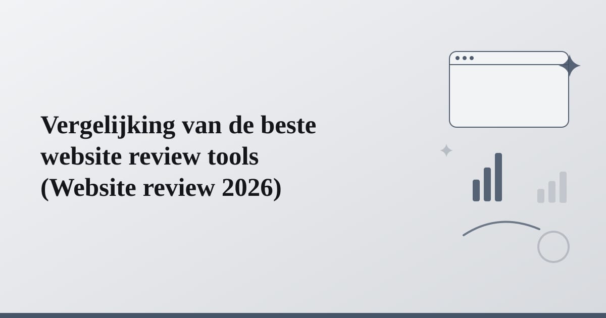 Editorial illustration for the section on vergelijking van de beste website review tools