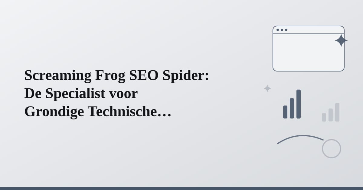 Editorial illustration for the section on screaming frog seo spider: de specialist voor grondige technische analyse