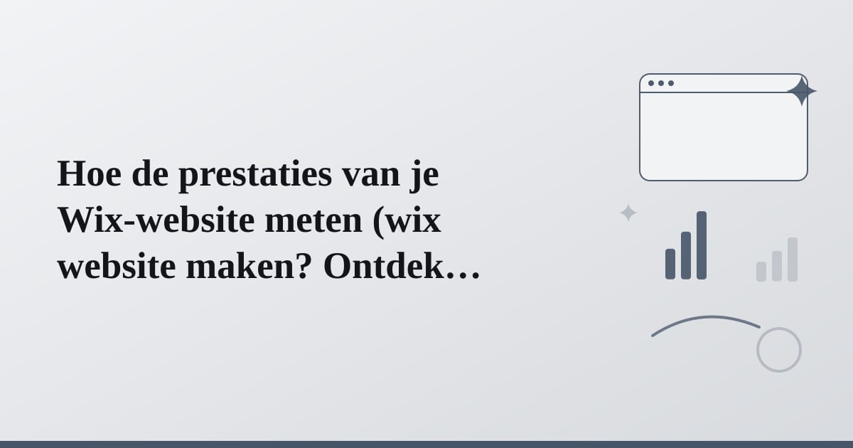 Editorial illustration for the section on hoe de prestaties van je wix-website meten