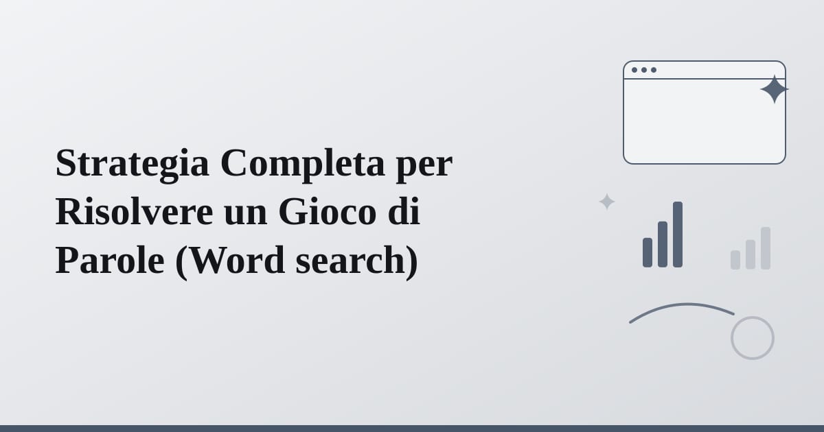 Editorial illustration for the section on strategia completa per risolvere un gioco di parole