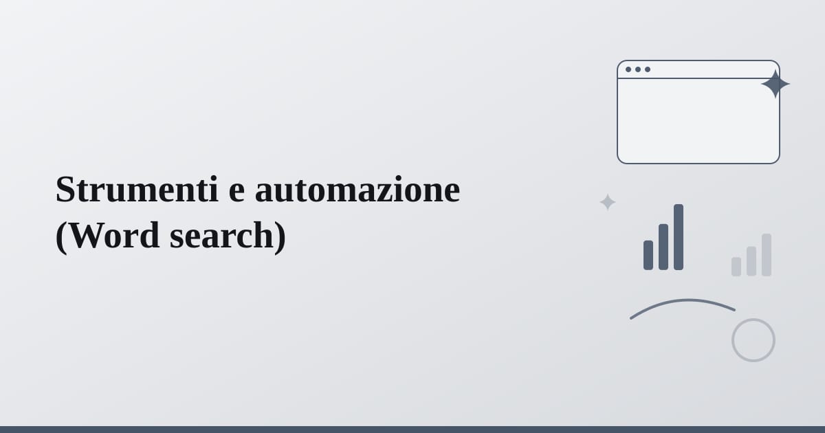 Editorial illustration for the section on strumenti e automazione