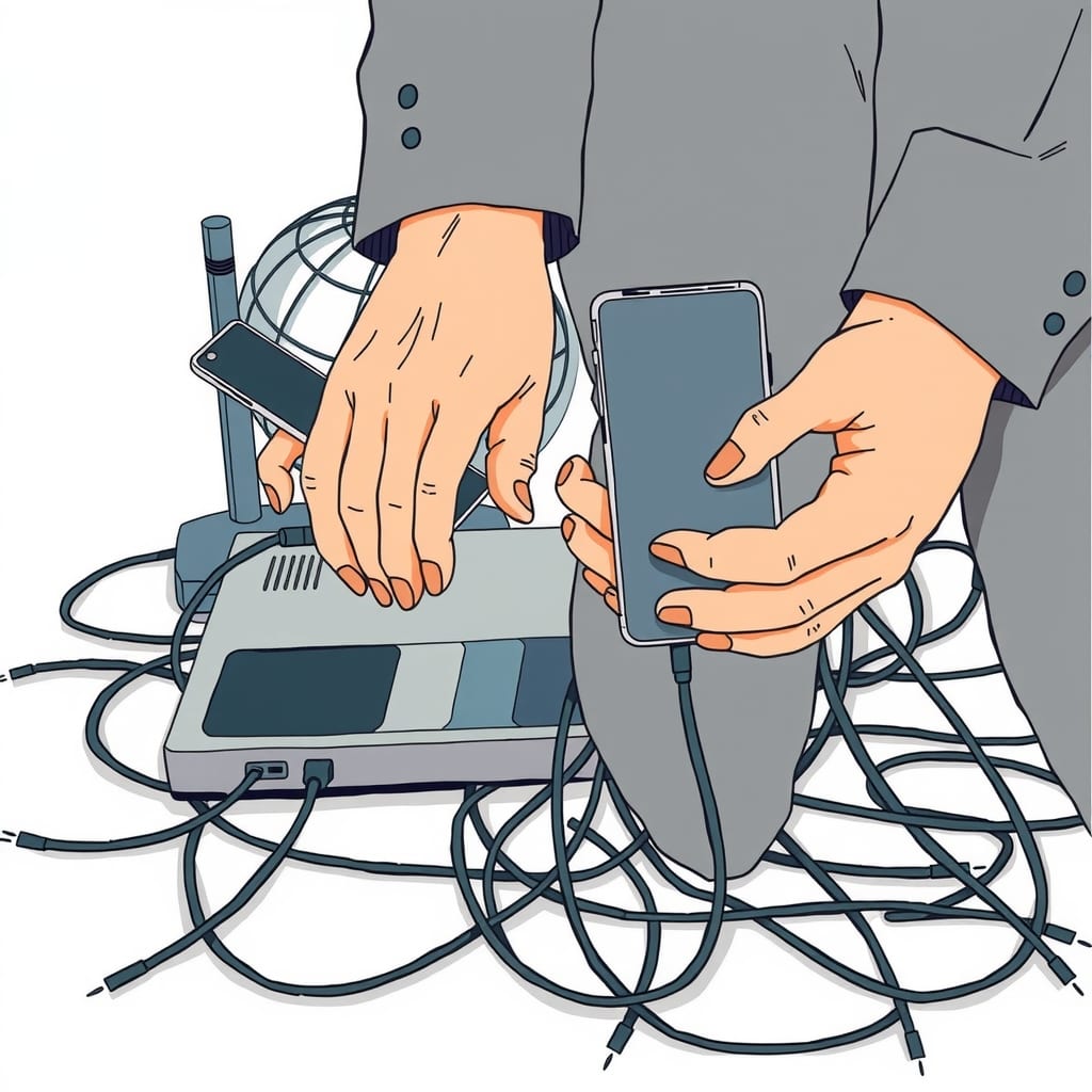 Editorial illustration for the section on www e의 작동 과정 요약