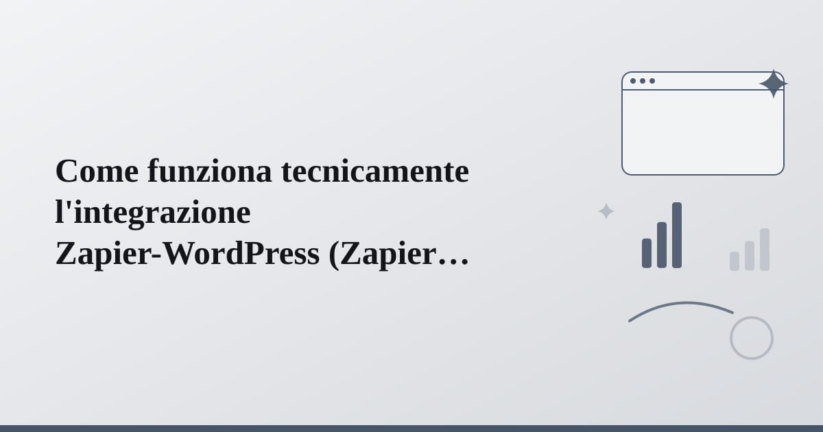 Editorial illustration for the section on come funziona tecnicamente l'integrazione zapier-wordpress